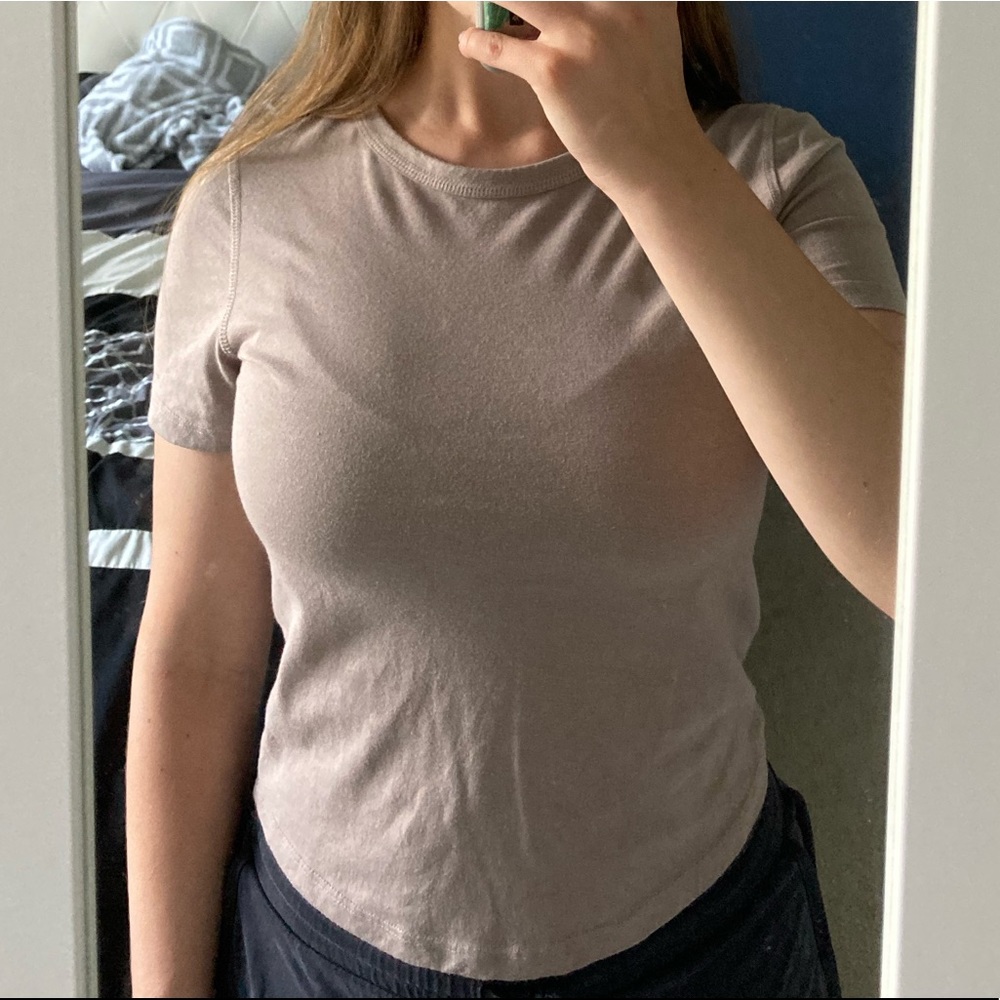 Zara Simple Light Brown T-shirt